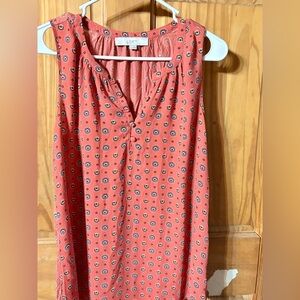 LOFT Sleeveless Pink Patterned Top